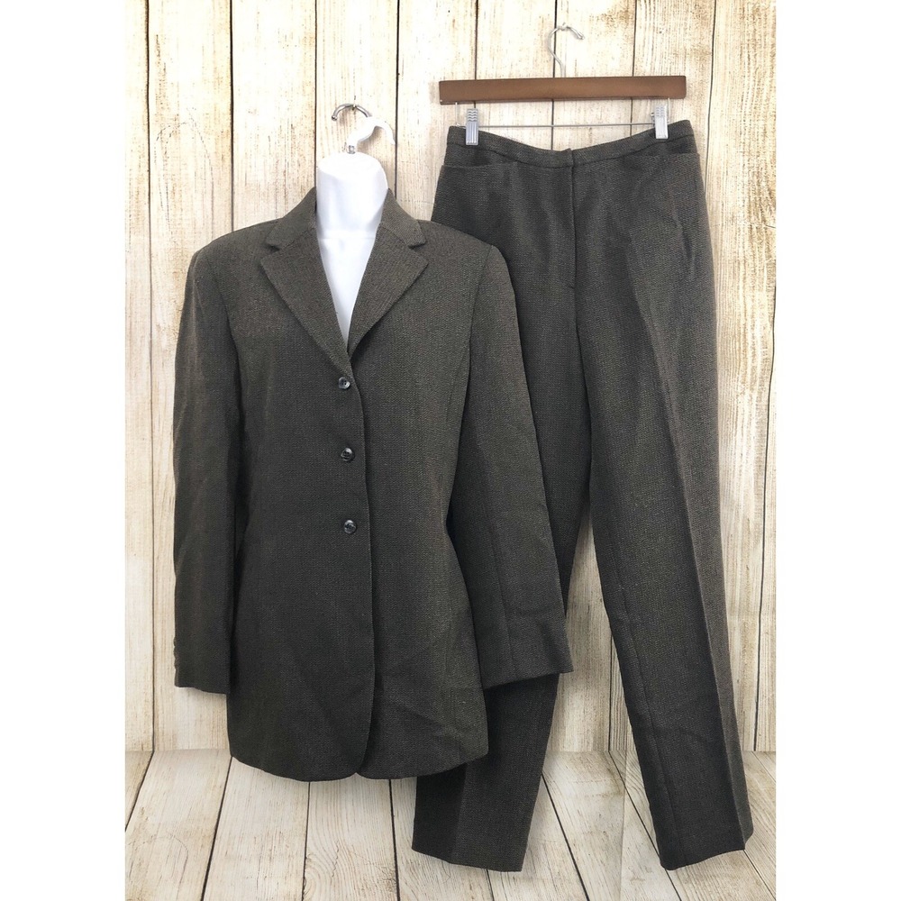 Vtg Y2 Jones Wear Pants Suit Jacket Sz 10 - Pants Sz 8 Herringbone Career - Picture 2 of 12
